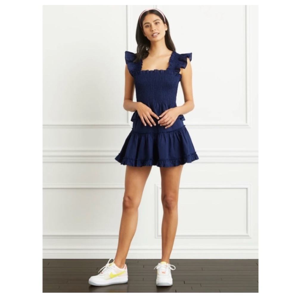 NEW Hill House Paz 100% Linen Navy Blue Mini Skirt size XL